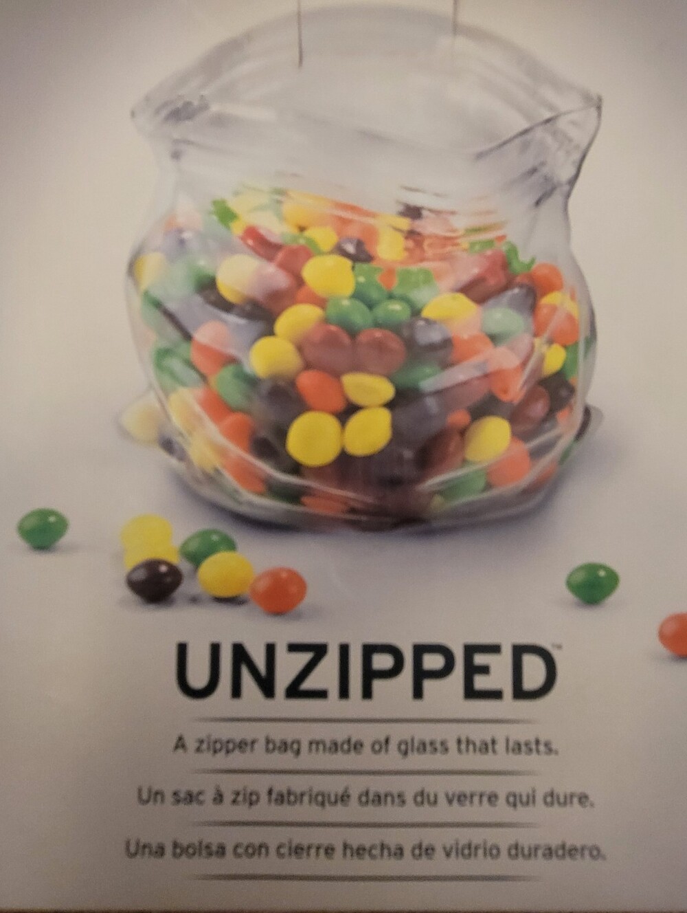 Fred Clear Glass-Look Zipper Bag with Multicolored Candy